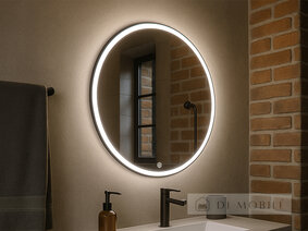 Oglindă rotundă cu iluminare față