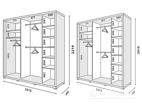 Шкаф купе "Домино" 2214 мм 3-дверный W