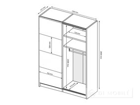 Шкаф-купе "Лори" 1,5х2,4м дверь глянец кашемир