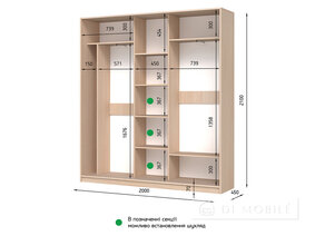 Dulap cu două uşi "E-Line" ShK 3.1 2000 mm