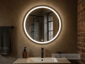 Oglindă rotundă cu iluminare față