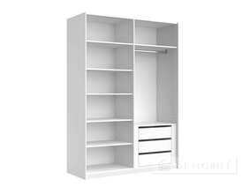 Closet "Mila" 1.5x2.1m usi Gloss White / Mirror