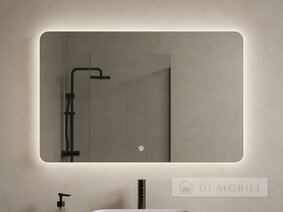 Зеркало прямоугольное с закругленными краями с фоновой подсветкой