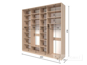 Dulap cu patru uşi "E-Line" SHK 4.1 2500 mm