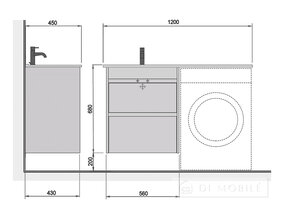 Тумба с крылом умывальником "Polo Loft 60-U"