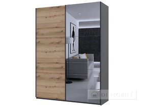 Garderoba "G-Caiser" 180x240x60 cm Oak Evock / Oglindă