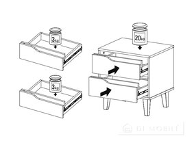 Тумба прикроватная 2Ш "Wood"