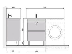 Тумба над стиральной машиной с опорами "Polo Loft 60-U"