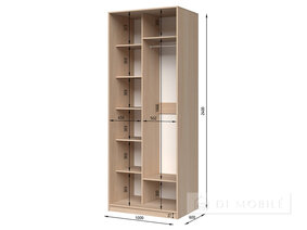 Dulap "E-Line" SHK.1.1 1000 mm cu bar/microlift și rafturi