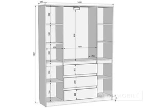 Распашной шкаф "Смузи" 29-1400
