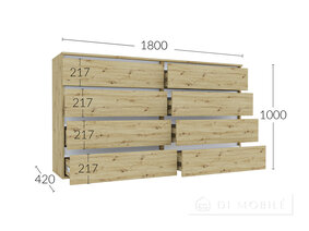 Комод К 1000/1800/2 (4Ш) "Идея"