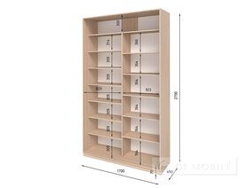 Dulap cu două uşi "E-Line" ShK 2.2 1700 mm cu rafturi