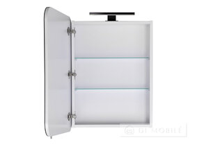 Dulap cu o oglindă în baie "Sorrento Black 41" cu o lampă