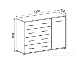 Комод "Рибас" 1Д 4Ш