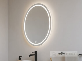 Зеркало овальное с фоново-фронтальной подсветкой