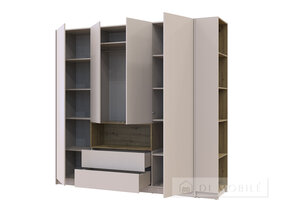 Cabinet de îmbrăcăminte cu nișă și raft "Dale" 3 chipboard
