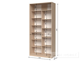 Dulap cu două uşi "E-Line" ShK.1.2 1100 mm cu rafturi