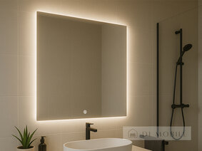 Зеркало прямоугольное вертикальное с фоновой подсветкой