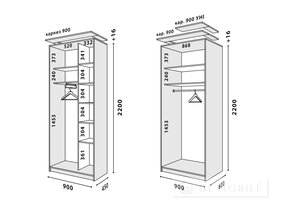 Garderoba "Premiu" 900 mm cu 2 uşi