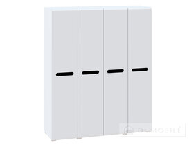 Dulap cu 4 uși „Bianco” 200 cm, Alb/Grafit