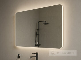 Зеркало прямоугольное с закругленными краями с фоновой подсветкой