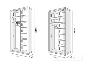 Шкаф купе "Домино" 1200 мм 2-дверный