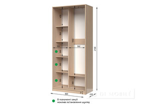 Шкаф-купе двухдверный "E-Line" ШК.1.1 900 мм
