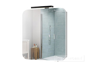 Dulap cu o oglindă în baie "Sorrento Black 41" cu o lampă