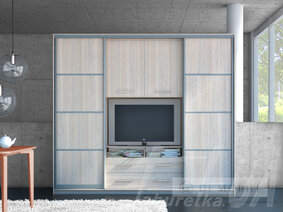Garderoba "Naomi" 2400 mm cu nișă TV