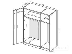 Dulap pliant cu oglinda "Megy " Megi " 3dv, seria H