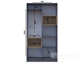 Cabinet de îmbrăcăminte cu nișă și raft "Dale" 2 chipboard