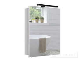 Dulap cu oglindă în baie "Runa Negru 54"