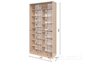 Dulap cu două uşi "E-Line" ShK 2.2 1400 mm cu rafturi