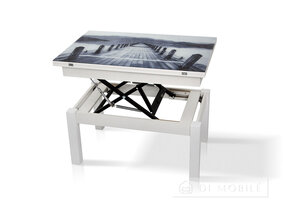 Стол-трансформер "Флай" со стеклом