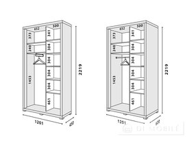 Шкаф купе "Домино" 1200 мм 2-дверный