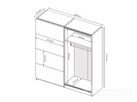 Dulap "Mila" 2x2.1m usa Gloss White