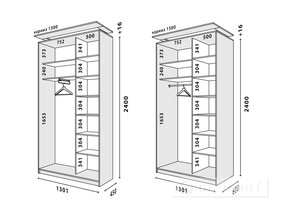 Garderobă Premium 1300 * 600 * 2400 / gri artizanal / AL într-un depozit la distanță