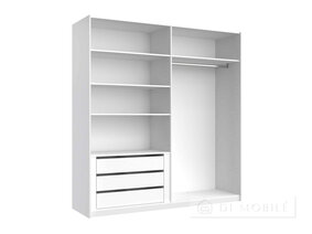 Dulap "Mila" 2.0 x 2.1 m usa Gloss White / Mirror