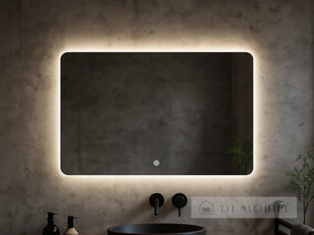 Зеркало прямоугольное с закругленными краями с фоновой подсветкой