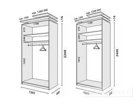 Sectiunea colt "Uni" 1200 mm la cabinetul coupe "Premium"