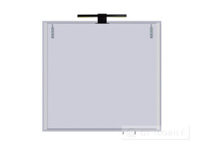 Dulap cu o oglindă în baie "Runa Negru 80" cu o lampă