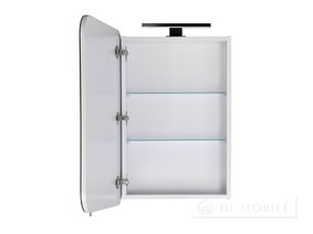 Dulap cu o oglindă în baie "Sorrento Black 41" cu o lampă