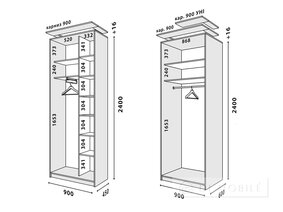 Garderoba "Premiu" 900 mm cu 2 uşi