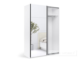 Closet "Mila" 1.5x2.1m usi Gloss White / Mirror