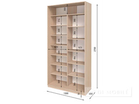 Dulap cu două uşi "E-Line" ShK 2.2 1300 mm cu rafturi