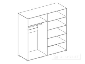Dulap cu 4 uși „Bianco” 200 cm, Alb/Grafit