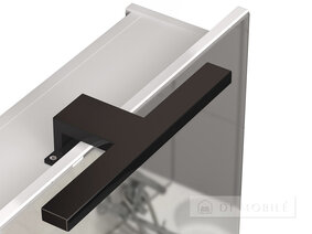 Dulap cu o oglindă în baie "Runa Negru 80" cu o lampă