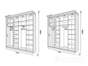 Dulap "Standard" 2400 mm cu 4 uşi BL
