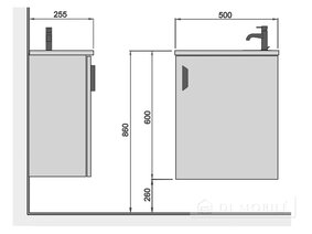 O chiuvetă atârnând "Micul-50-A Piccolo-50"
