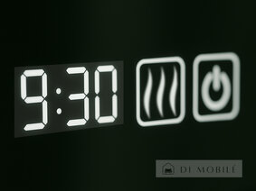 O oglindă verticală dreptunghiulară cu iluminare frontală de fond